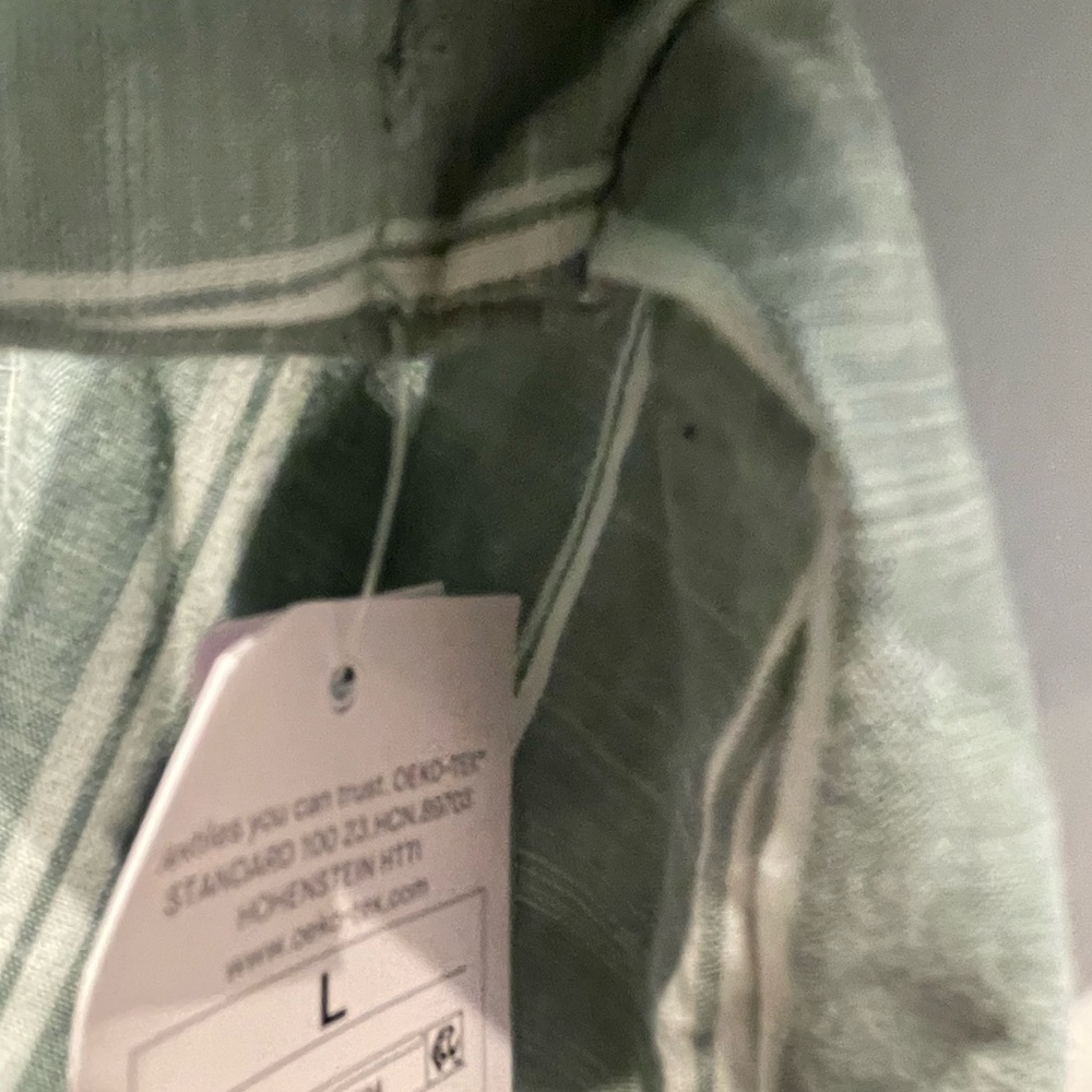 Auden Women’s Striped Short Sleeve Pajama Shirt Green Size Large NWT - Picture 5 of 5